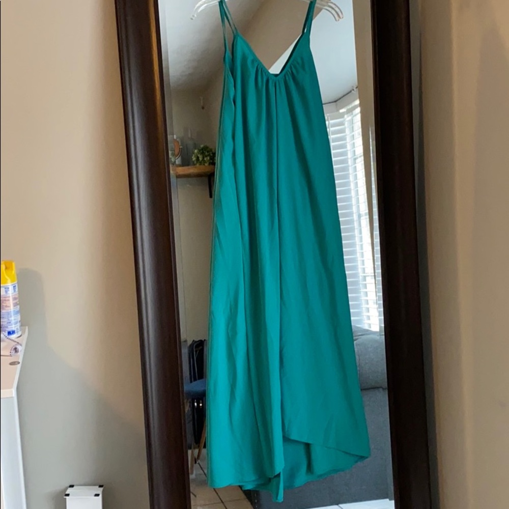 Long, scoop back dress